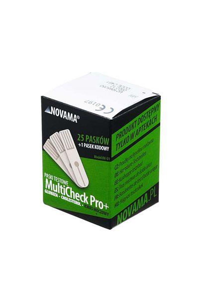 Novama Uric acid tests for Novama MultiCheck Pro+, BK-U1, 25 tests/box