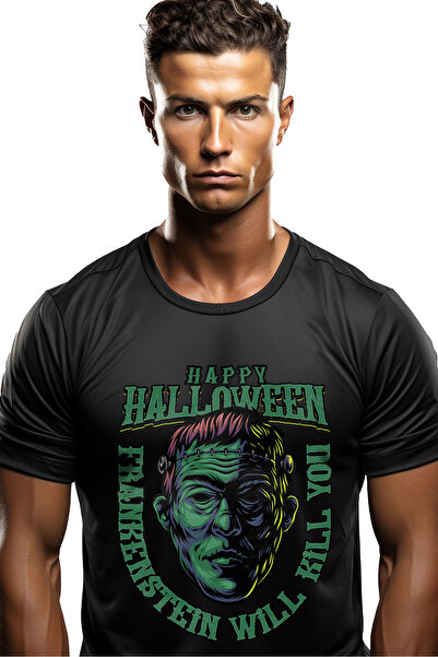 StoryGift Romania Tricou bărbătesc cu mesaj în engleză Happy Halloween, Frank...