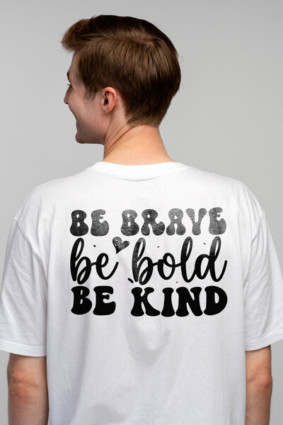 StoryGift Romania Tricou Barbati Cu Textul "be Brave, Be Bold, Be Kind" - Fii...