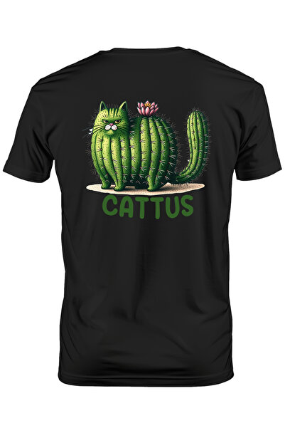 StoryGift Romania Tricou Barbati cu pisica sub forma de cactus cu mesajul "Ca...