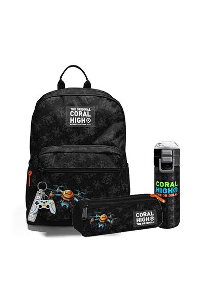 Coral High 3-Piece School Bag Set (School Bag, Pen Holder and Water Bottle)