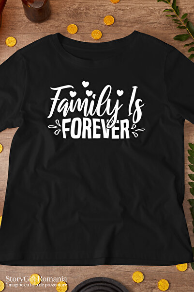 StoryGift Romania Men's T-shirt With The Text In English "family Is Forever" - Family Is Forever In Stg