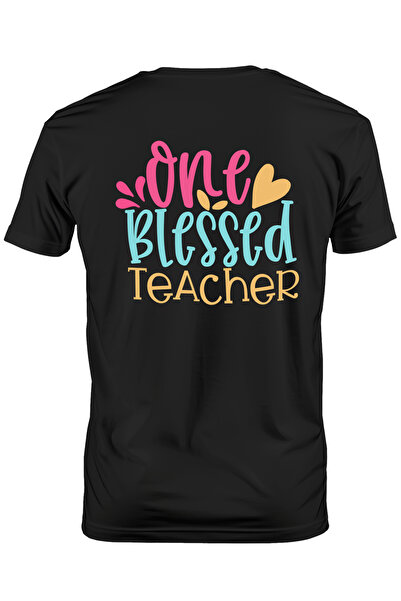 StoryGift Romania Men's T-Shirt With The Message One Blessed Tecaher, Teaching Profession, Heart, Professor Stg