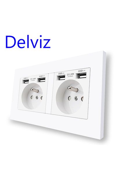 Choice Socket (WITH 4 USB) Delviz French Standard Socket, France/poland/belgium Wall Embedded Socket For Ho