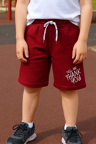 HÇM Boy's Shorts with Pocket Solid Color Text Printed E34