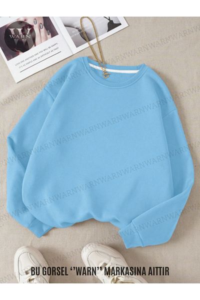 warn Hanorac unisex cu gât crew din bumbac de iarnă în 3 culori
