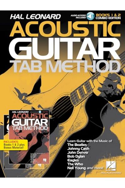 Hal Leonard Corporation Hal Leonard Acoustic Guitar Tab Method Combo Ed Books 1 & 2 With Online Audio Plus Bonus Materi