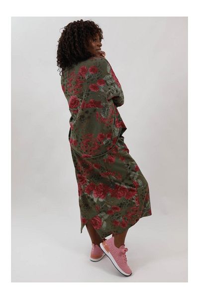 FASHIONLAND SPORT SKIRT WITH ELASTIC WAIST AND POCKET FLORAL PRINT DONATELLA ONE-WAIST Kaki