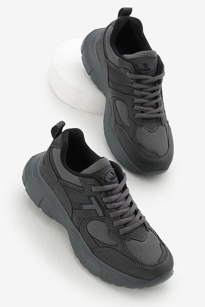 Tonny Black Αθλητικά παπούτσια Unisex Smoked High Poly Αναπνεύσιμο ύφασμα με κορδόνια
