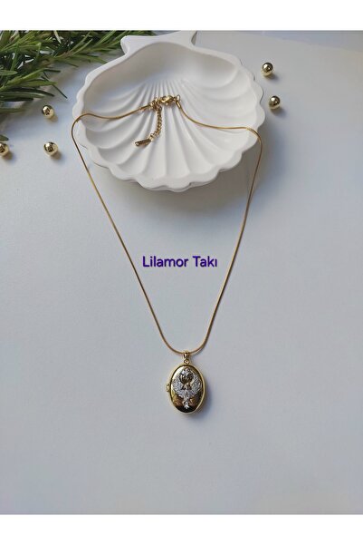 Lilamor Çelik Zirkon Taşlı Açılabilir Anka Kuşu Alya Kolye