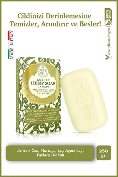 Nesti Dante Luxury Hemp Canapa Katı Sabun 250gr | Antioksidan Ve Detoks | Kenevir Özlü