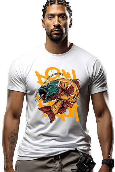 StoryGift Romania Tricou Barbati Cu Peste, Ac, Pescuit, Graffiti, cu imprimeu...