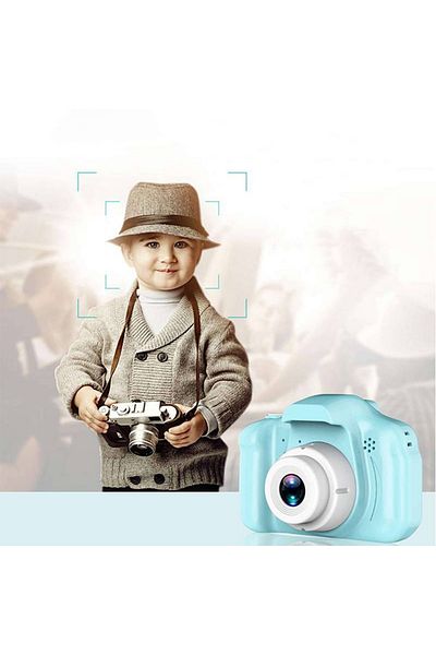 MACVI Macvi® 12MP Digital Camera for Kids, 720P/1080P Video, 400mAh Battery, Blue