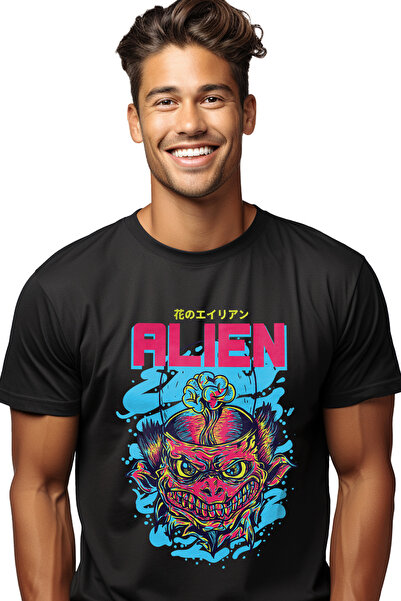 StoryGift Romania Tricou Barbati Cu Portret Bizar Stil Uman Extratestrestru, ...