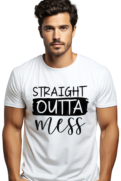 StoryGift Romania Tricou Barbati Cu Mesajul In Engleza "straight Outta Mess" ...