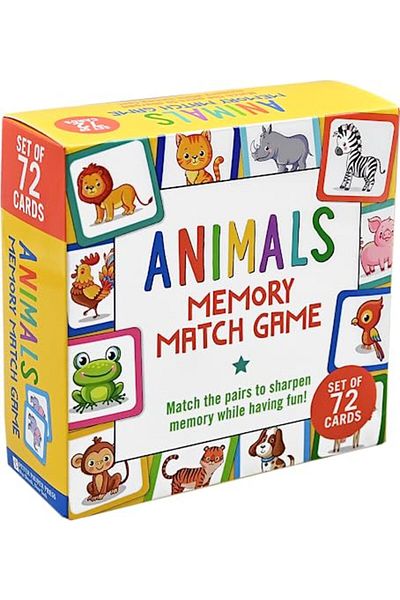 Peter Pauper Press Animals Memory Match Game Set Of 72 Cards