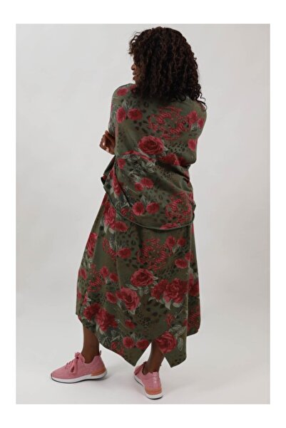 FASHIONLAND SPORT SKIRT WITH ELASTIC WAIST AND POCKET FLORAL PRINT DONATELLA ONE-WAIST Kaki