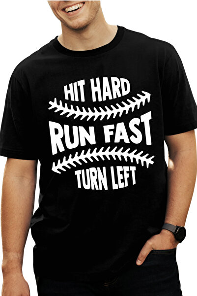 StoryGift Romania Tricou Barbati Cu Mesajul In Engleza " Hit Hard, Run Fast, ...