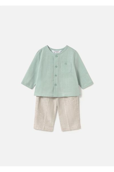 MAYORAL Boy's Shirt Pants Suit Green 1564