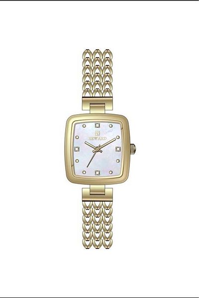 Reward Rwa146258 Gold Yellow Color Straw Stainless Steel Cord Small Square Women Wrist Watch
