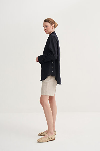 Jorbinol Sivri Yaka Keten Gömlek