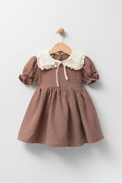 mb kids Rochie pentru fetiță din muselină cu guler