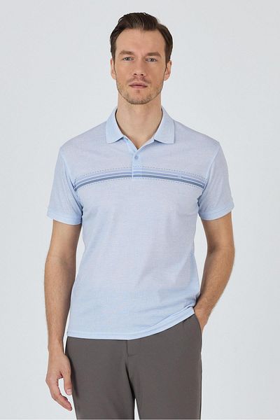 İmza Tricou slim cu mânecă scurtă, imprimat, cu gât polo, fără buzunar 1011250168