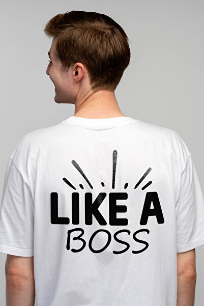 StoryGift Romania Tricou Barbati Cu Textul In Engleza "like A Boss" - Ca Un S...