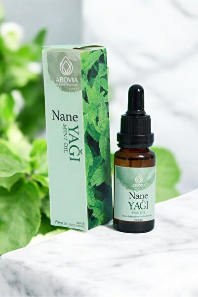 AROVIA Aromatherapy زيت النعناع الطبيعي في زجاجة زجاجية مع قطارة 20 مل