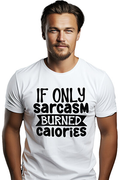 StoryGift Romania Tricou Barbati Cu Textul "daca Doar Sarcasmul Ar Fi Ars Cal...