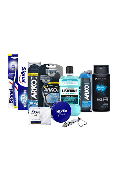 ZEYYMODA Sandıksız Damat Bohçası Erkek Bakım Seti 10 Parça Erkek Bohça Seti x...