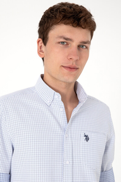 U.S. Polo Assn. Erkek Mavi Cepli Uzun Kollu Gömlek 50306363-VR036