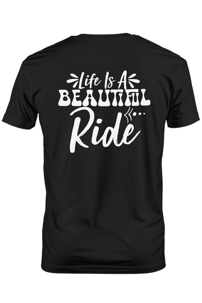 StoryGift Romania Tricou Barbati Cu Textul "viata E O Plimbare Frumoasa Cu Bi...