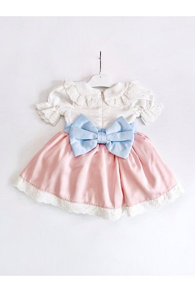 GÜL Baby Baby Girl Child Cotton Satin Short Sleeve Vintage Dress (1 SIZE RECOMMENDED)