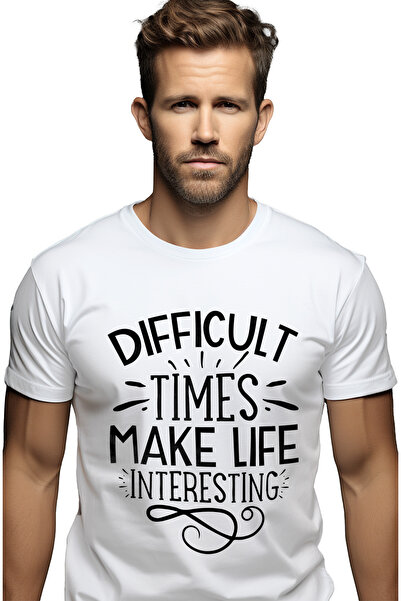 StoryGift Romania Tricou Barbati Cu Mesajul "vremurile Cu Dificultati Fac Via...