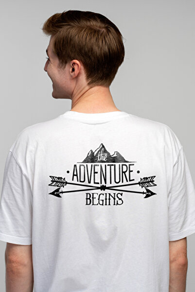 StoryGift Romania Tricou Barbati Cu Munti Si 2 Sageti Cu Mesajul "the Adventu...