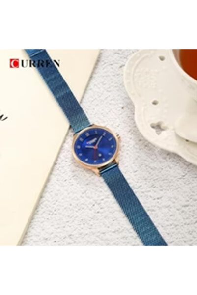 Curren Women’s Watch – Fashion Analog Quartz Watch with 3.0cm Dial & Mesh Strap