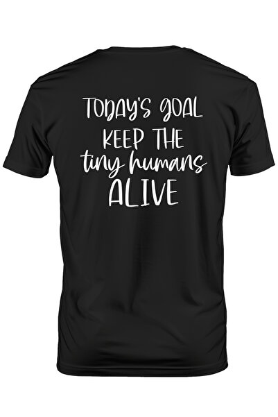 StoryGift Romania Tricou Barbati Cu Mesajul "today's Goal: Keep The Tiny Huma...