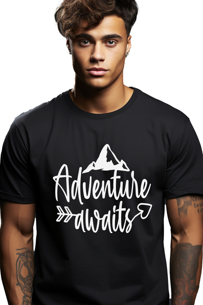 StoryGift Romania Men's T-shirt with mountain and the text in English "Advent...
