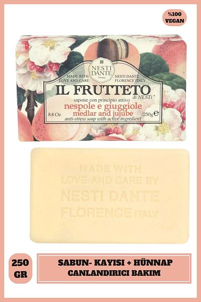 Nesti Dante Il Frutteto 250Gr Medlar and Jujube Solid Soap - Revitalizing and Firming Medlar