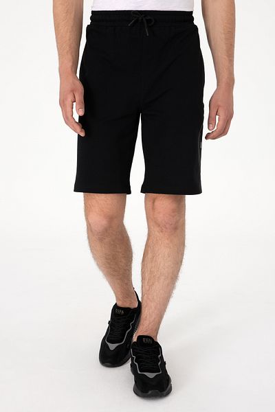 U.S. Polo Assn. Ανδρικό μαύρο πλεκτό σορτς 50300150-VR046
