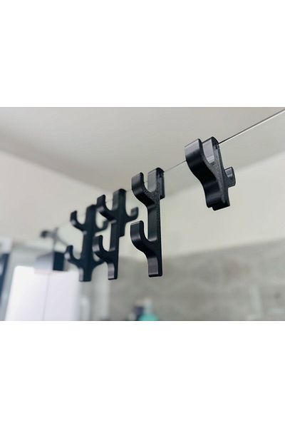 OEM Carlig pentru Cabine de Dus – Suport Umeras, Accesorii Baie, 3D din PLA, Negru, Model 4 Agatatori