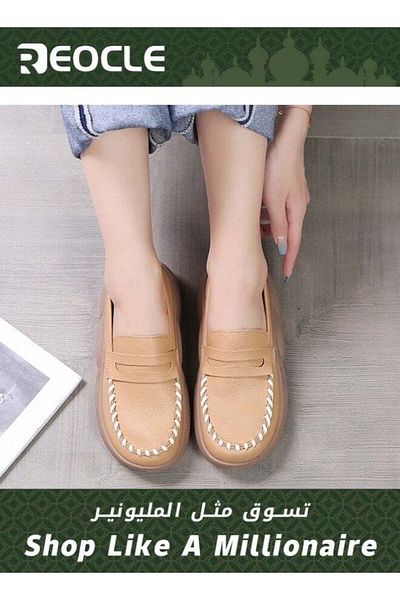 REOCLE Women's Chunky Loafers Platform Comfortable Slip-On Dressy Business Casual Shoes