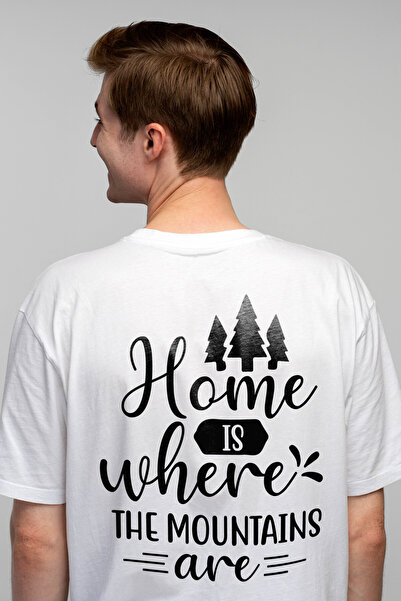 StoryGift Romania Men's T-Shirt With Fir Trees And The Text "Home Is Where Th...