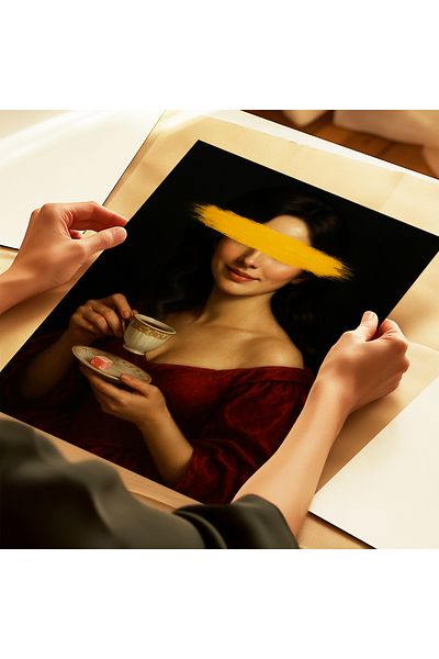ARTHOUSECOLLECTIVE Αφίσα πορτρέτου μπαρόκ περιόδου - Εκλεκτική αφίσα τουρκικού καφέ - Αφίσα χωρίς πλαίσιο σε μεγέθη ζωγραφικής