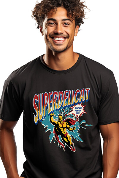 StoryGift Romania Tricou Barbati Super Delicat Supererou Sunt Aici Pentru Tin...