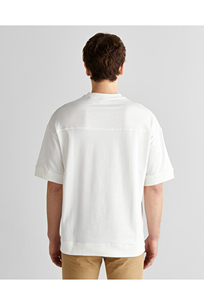 Gant Erkek Krem Orijinal Fit Bisiklet Yaka Logolu T-Shirt