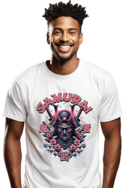 StoryGift Romania Tricou Barbati Samurai - Flori, Sabie, Ilustratie Cu Imprim...