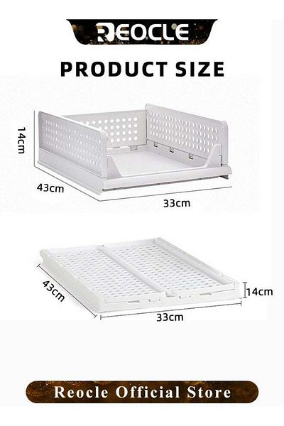 REOCLE Closet Organizer Stackable Folding Wardrobe Storage Box Kid Toy Food Rack for Wardrobe