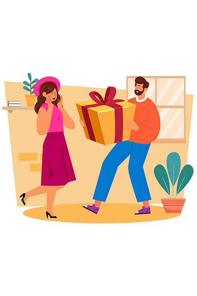 StoryGift Romania Sticker Autocolant 70CM Cu Aniversare, Cuplu, Cadou, Plante, Palarie, cu Margini Albe, PVC Vi